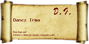 Dancz Irma névjegykártya