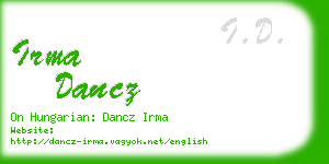 irma dancz business card